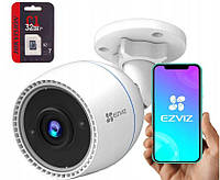 Уличная WiFi FullHD камера с микрофоном наружная Ezviz C3T 2 Mpx + карта памяти microSD Hikvision 32Gb
