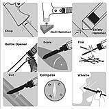 Сокира багатофункціональна з молотком і компасом складаний в чохлі, фото 5