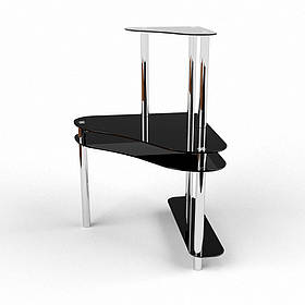 Комп'ютерний кутовий стіл Посейдон стільниця скло фарбування чорне 800х800х1300 мм (БЦ-Стіл ТМ)