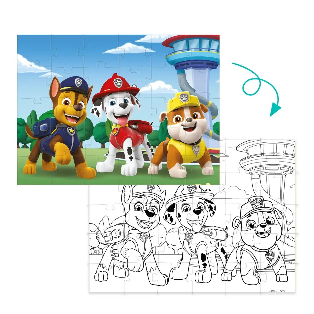 Пазл 2 в 1 Paw Patrol Dodo 200160, Гонщик, Маршал та Кремез, Щенячий патруль, розмальовка, 30 ел, розвиваюча гра ДоДо