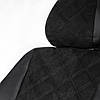 Чохли на сидіння Форд Мондео 3 (Ford Mondeo 3) 3Д алькантара ромбами сірі, фото 4