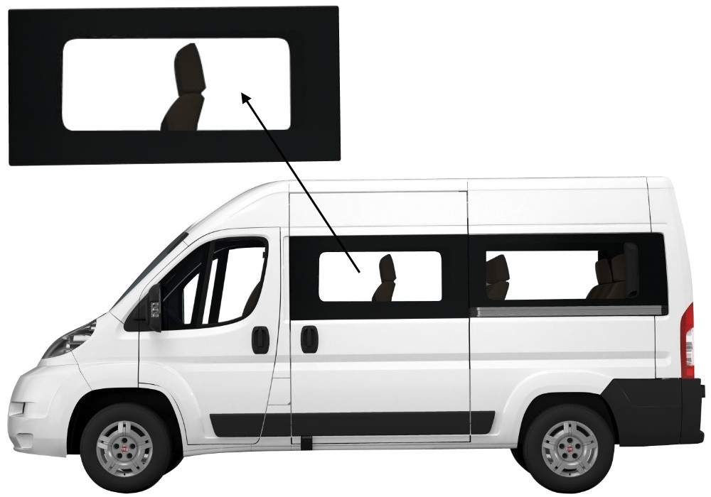 Бічне скло Fiat Ducato 2007-2023 салону переднє ліве середня база, фото 1