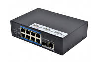 Коммутатор на 8 портов PoE FoxGate S6008-GS-I-AI (8 x FE PoE + GE: RJ-45 + SFP)