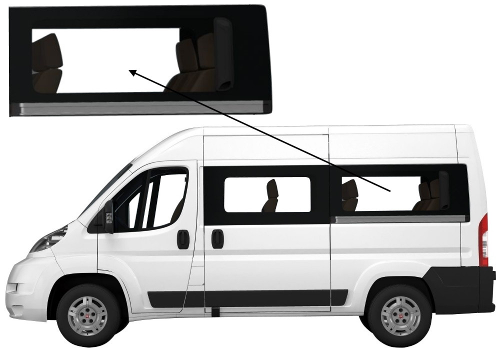 Бічне скло Peugeot Boxer 2006-2024 салону заднє ліве середня база, фото 1