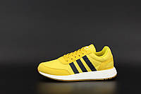 Адидас Иники Кроссовки мужские Adidas INIKI Yellow желтые замша сетка Обувь мужская летняя желтая