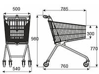 Візок закупівельний Aymaksan A-MA11 100л сірий колір, фото 4