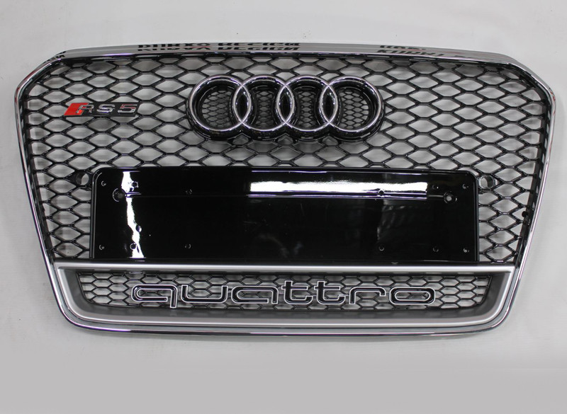 Решітка радіатора Audi A5 в стилі RS5 (2011-2015, хром, Quattro), фото 1