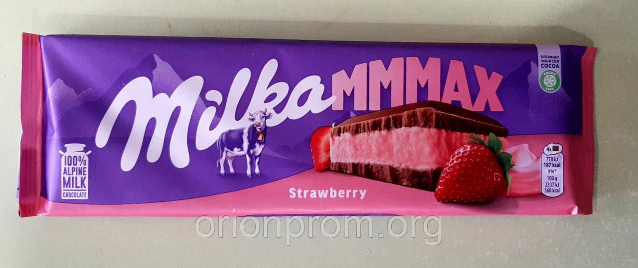 Шоколад Milka з полуницею молочний 300 г, фото 1