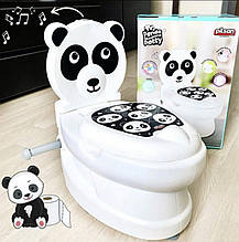 Дитячий горщик унітаз музичний Панда 07-561 Pilsan, з тримачем для паперу, зі звуком води