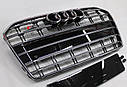 Решітка радіатора Audi A6 C7 2015-2017 стиль S6 (чорна з хром окантовкою), фото 2