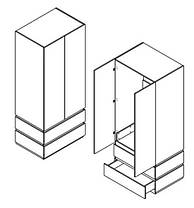Шафа Лаер SZF2D2S 2150х900х640мм ясен сніговий + венге магія Гербор, фото 3