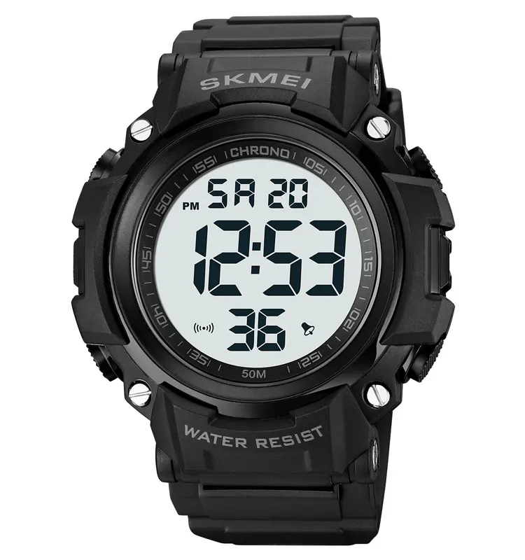 Skmei 1886 чорний з білим чоловічий спортивний годинник