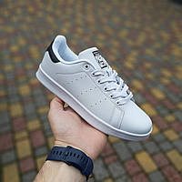 Жіночі кросівки Adidas Stan Smith Білі з чорним модні кросівки Адідас стен сміт для дівчини