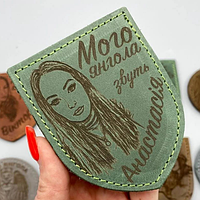 Шкіряні шеврони / патчі з гравіюванням вашого фото. На липучці. Різні кольори шкіри. Виготовлення 2-3 робочих дні.