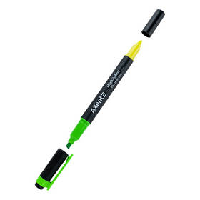 Текстовий роздільник фірми "AXENT" Highlighter Dual 2534-04, двоколірний-зелений і жовтий