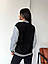 Жіноча кофта-бомбер красива спортивна тепла двоколірна, розміри S/M, L/XL, чорно-сіра, фото 5