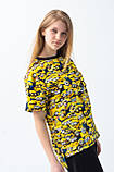 Дитяча футболка з мультяшним принтом для дівчинки з матеріалу кулір р. 104-170, фото 4