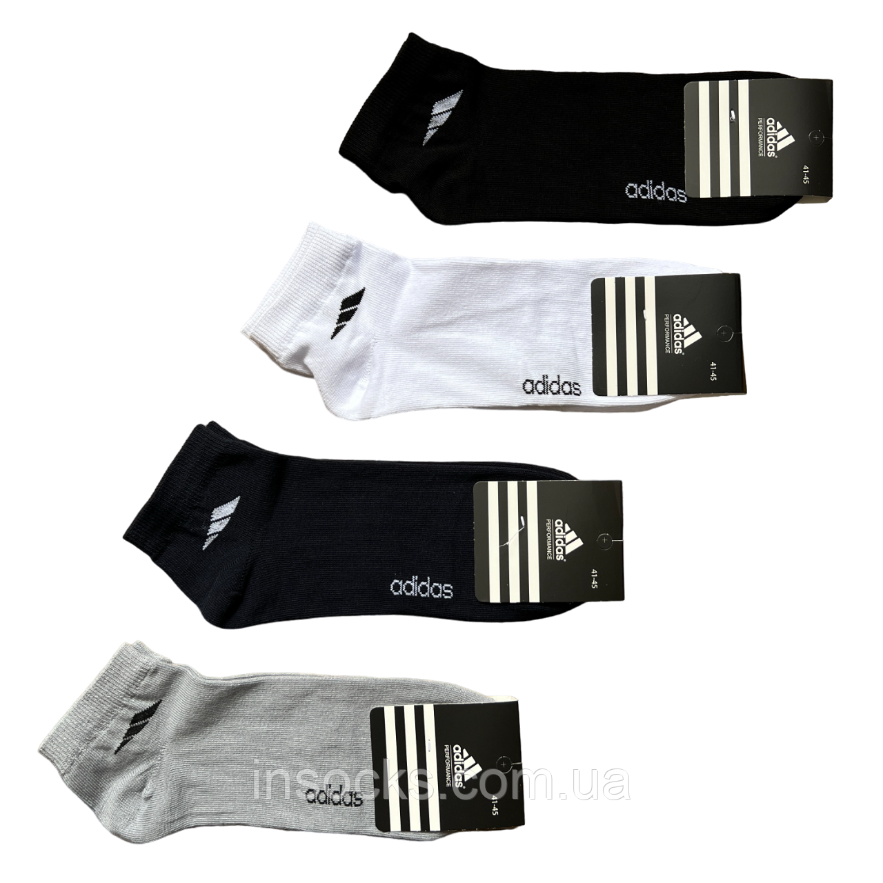 Шкарпетки чоловічі "Adidas". 41-45р. Асорті. Короткі, хб, демісезонні.