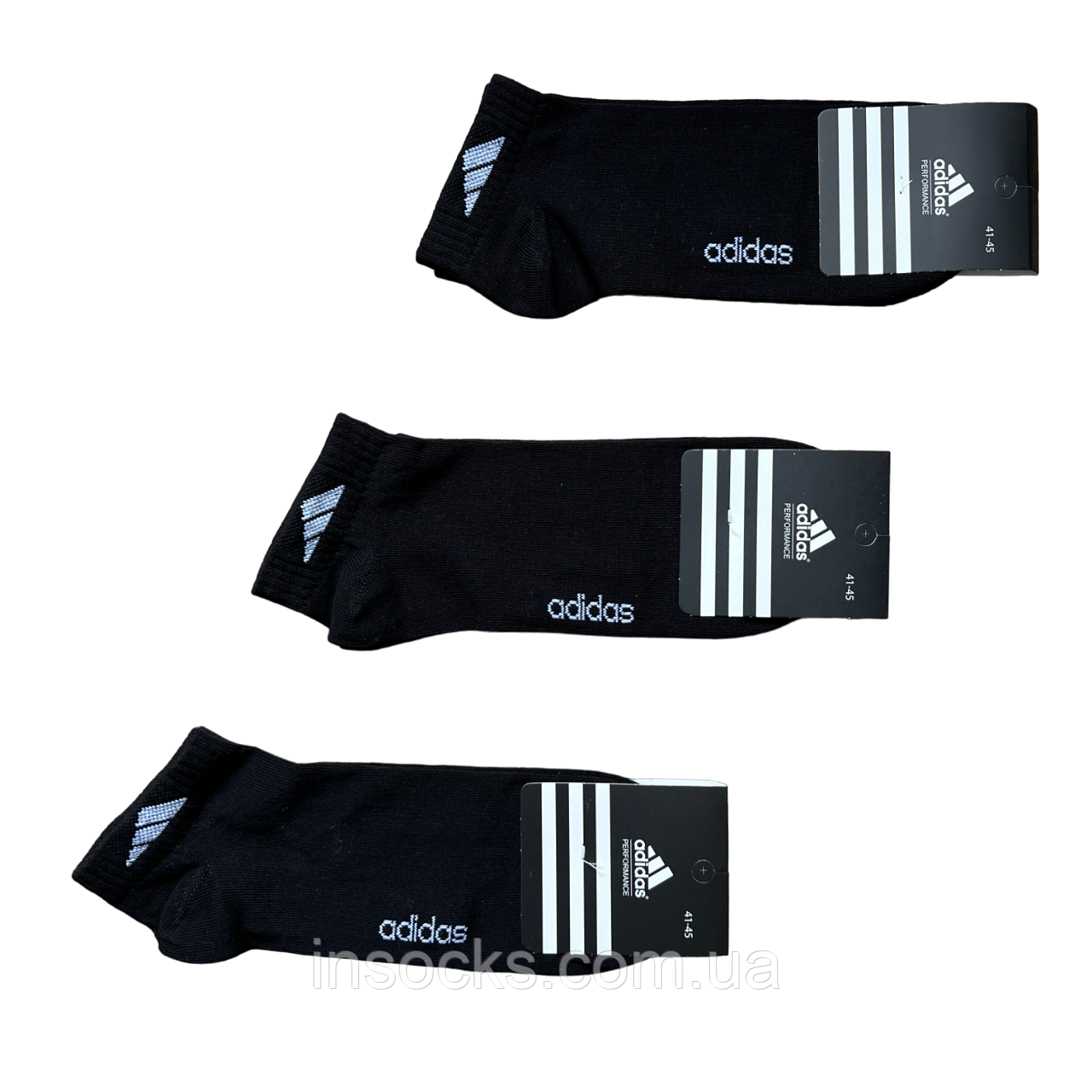 Шкарпетки чоловічі "Adidas". 41-45р. Чорні. Короткі, хб, демісезонні.