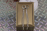 Серьги метелки Xuping Jewelry основание на колечке 7.5 см серебристые