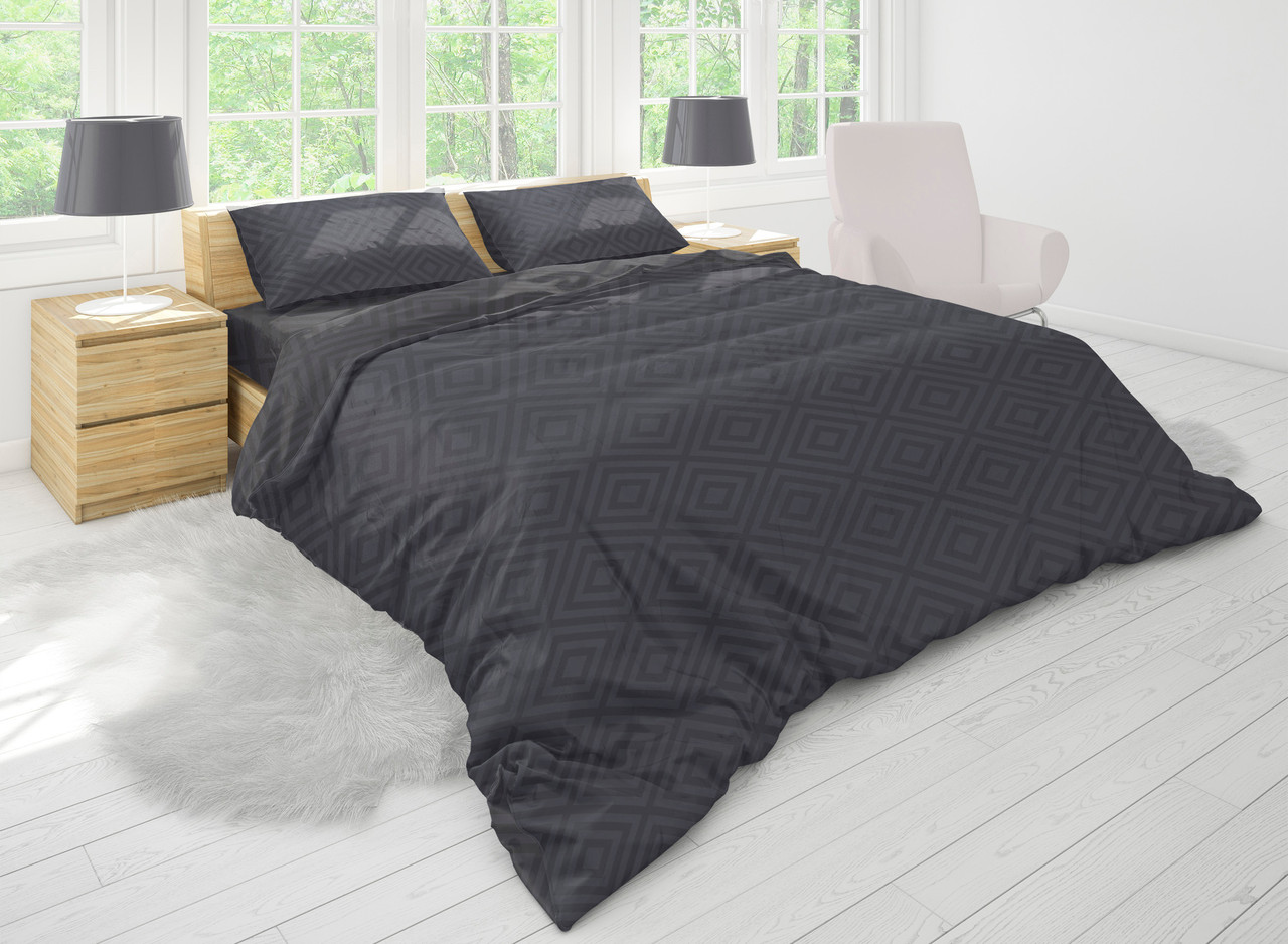 Комплект постельного белья евро на резинке 200*220 хлопок (20681)