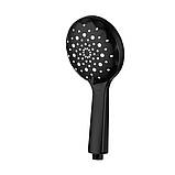 Душова система Frap F2449-6, поворотний вилив - перемикач на лійку, 3 режими, чорний/хром, фото 5