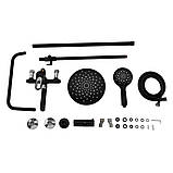 Душова система Frap F2449-6, поворотний вилив - перемикач на лійку, 3 режими, чорний/хром, фото 8