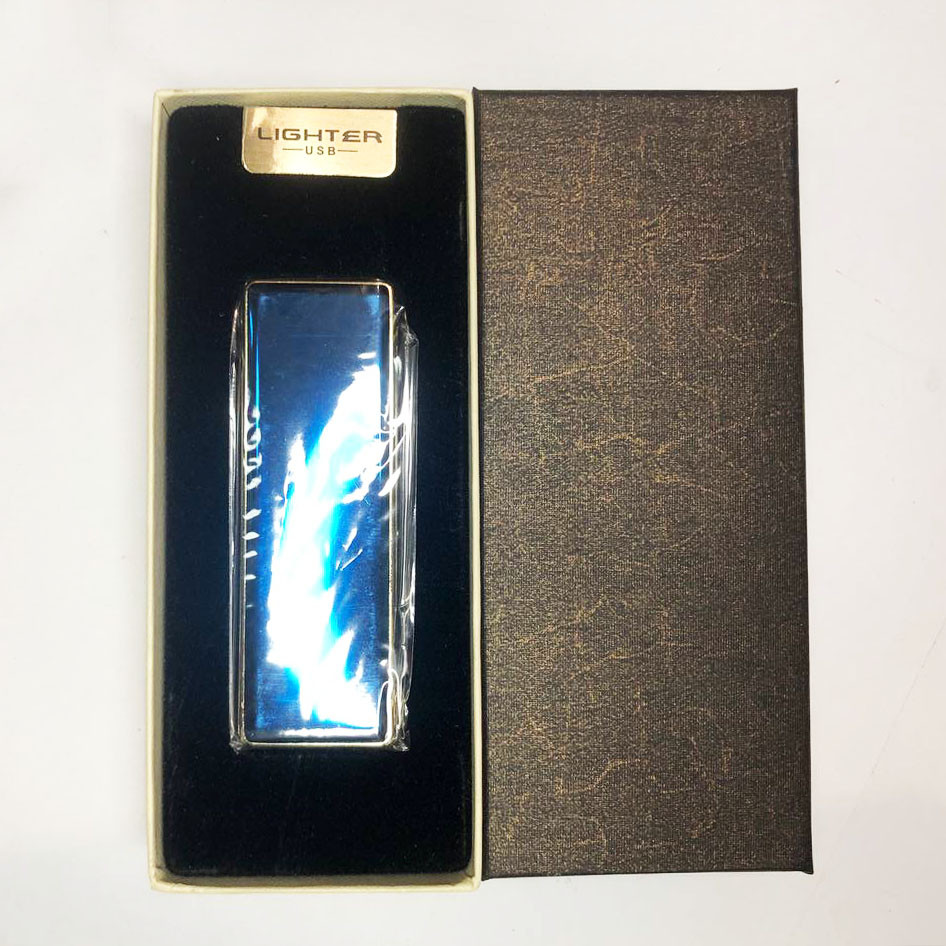 Запальничка USB в подарунковій упаковці з двома спіралями розжарювання. YN-702 Колір: синій
