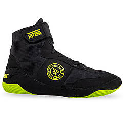 Борцовки замшеві Zelart Fistrage 8484 розмір 41 Black-Neon Green