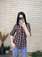 Неймовірна подовжена жіноча рубашка, тканина "Коттон" 42, 44, 46 розмір 42
