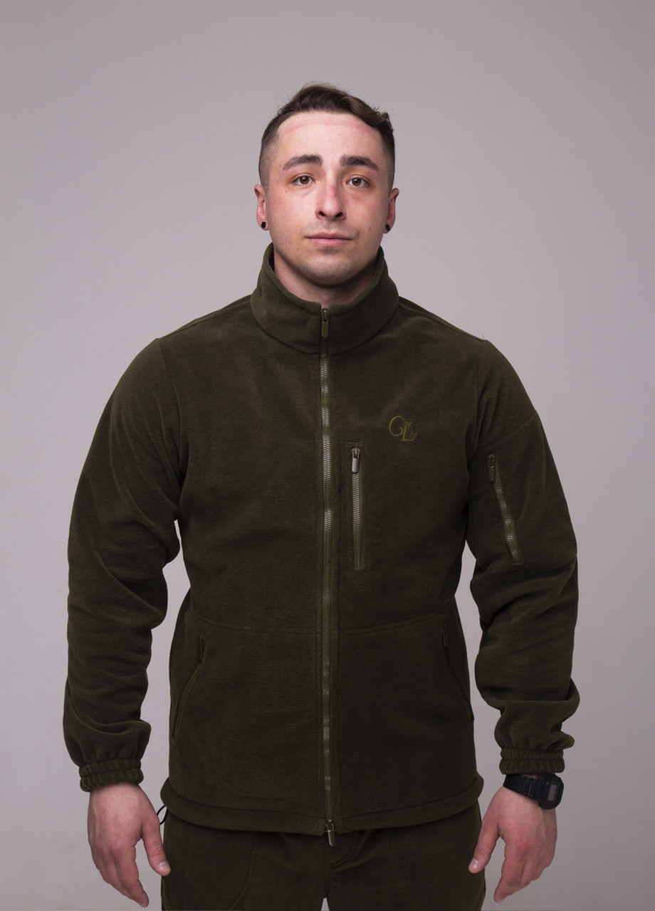 Флісова кофта чоловіча (хакі) 48, фото 1