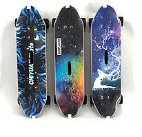 ❤️Скейтборд дерев'яний дитячий, трюковий скейт з підсвіткою та музичною Bluetooth колонкою