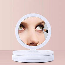 Настільне дзеркало для макіяжу Large Mirror LED, Настільне LED дзеркало, Дзеркало зі збільшенням KM-140 та підсвічуванням