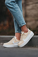 Бежеві кроссівки жіночі Nike Air Force. Модні жіночі кроссівки Найк Аір Форс на кожен день., фото 7