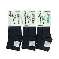 Бамбуковые короткие мужские носки безшовные с сеточкой Pier Esse (черный)