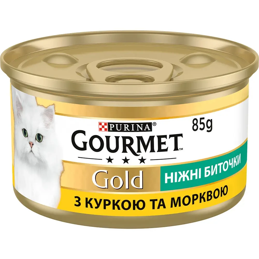 Вологий корм для котів Gourmet Gold Savoury Cake Chicken & Carrot 85 г (курка та морква), фото 1