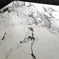 Біла матова плитка під мармур із сірим малюнком 120х60 Керамараніт, фото 3