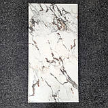 Біла матова плитка під мармур із сірим малюнком 120х60 Керамараніт, фото 2