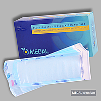 Самоклеючі пакети для стерилізації Medal - 200 шт/уп, 135 x 250