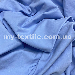 Двонитка тканина трикотажна хб Туреччина 240 grm 180 см Блакитна