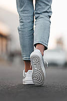 Білі кроссівки жіночі Nike Air Force. Кроссівки для дівчат Найк Аір Форс весна осінь., фото 3