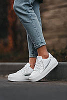 Білі кроссівки жіночі Nike Air Force. Кроссівки для дівчат Найк Аір Форс весна осінь., фото 5