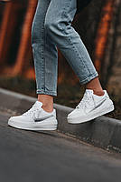 Білі кроссівки жіночі Nike Air Force. Кроссівки для дівчат Найк Аір Форс весна осінь., фото 8