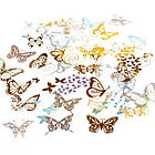 Наклейки "Метелики" золото та срібло 40шт NKL001, фото 2