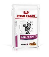 Влажный корм для взрослых кошек ROYAL CANIN RENAL FELINE CHICKEN Pouches 0.085 кг x 12 шт.