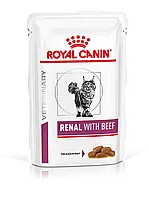 Влажный корм для взрослых кошек ROYAL CANIN RENAL FELINE BEEF pouches 0.085 кг x 12 шт.