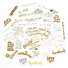 Наклейки "Надписи" золото та срібло 40шт NKL003, фото 3