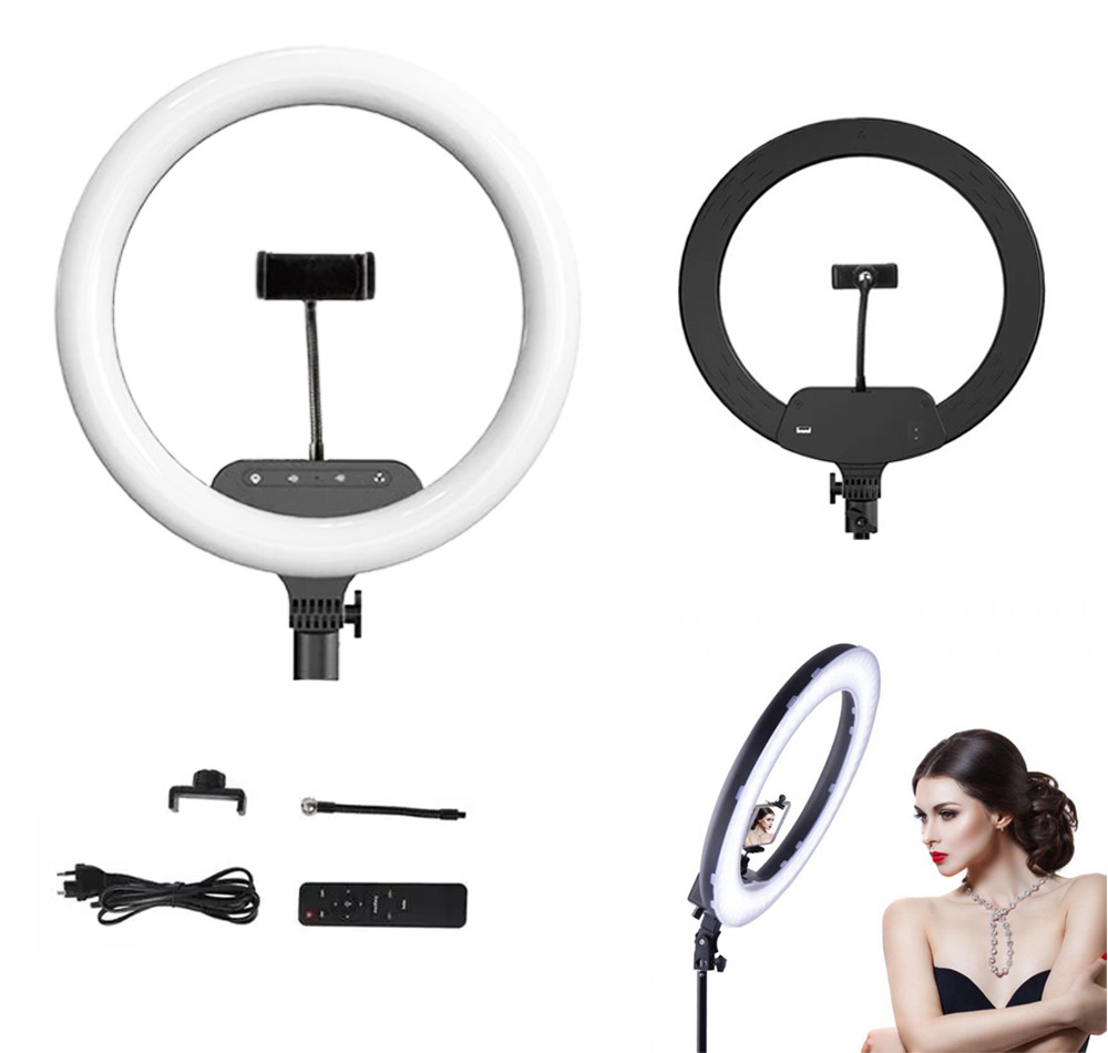 Кільцева LED лампа сенсорна 36 см з пультом для селфі фото відеозйомок Світлодіодна лампа для блогера AL-360, фото 1