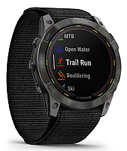 Смарт-Годинник Garmin Enduro 2 Carbon Grey DLC Titanium with Black UltraFit Nylon Strap (Power Sapphire)