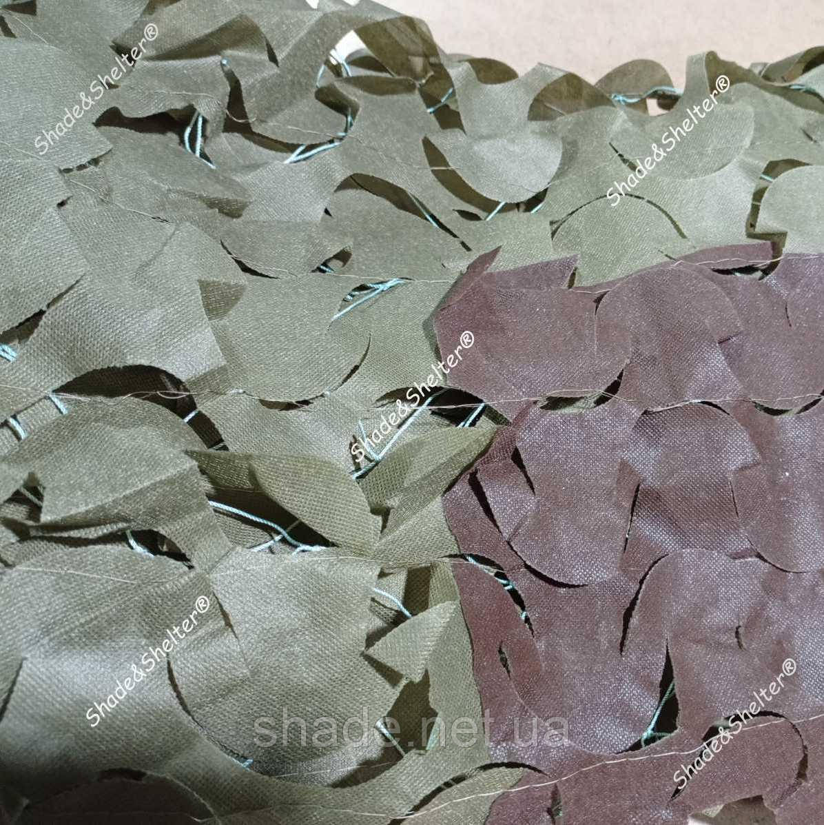 Сітка маскувальна серія Basic олива (хакі) з коричневими піксельними елементами 1,5*3м